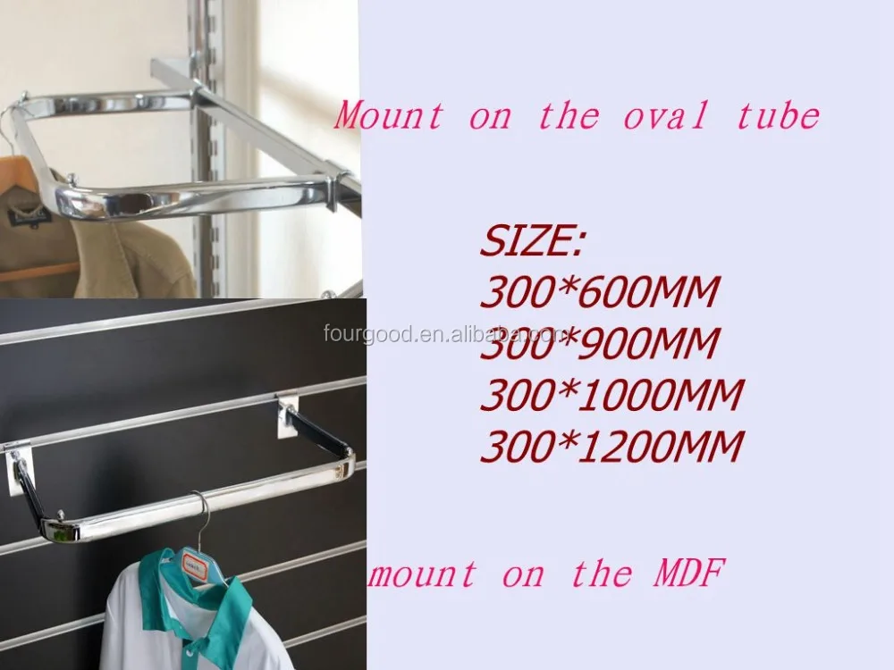 High quality U sharp metal hanging clothes display racks on hot sale