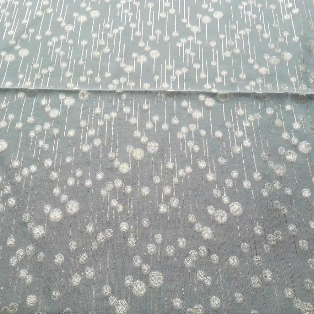 Silk jacquard  with gold metallic  lurex chiffion fabric