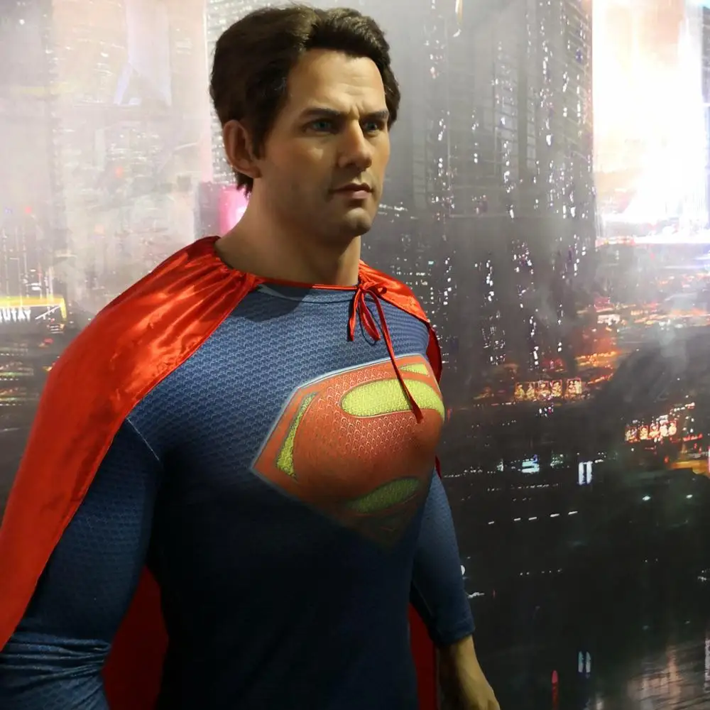 realistic life size super man movie character, silicone figures, silicone display
