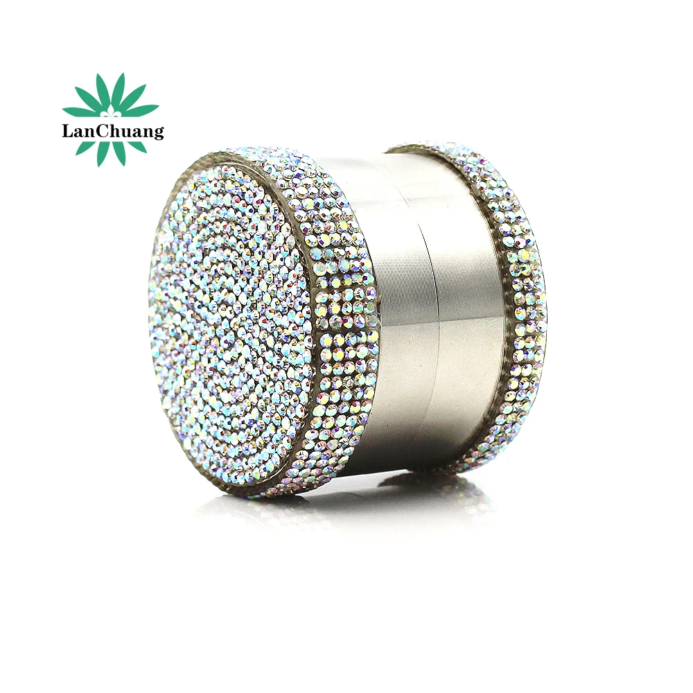 Lanchuang новый дизайн цинковый сплав 50 мм 4 части индивидуализированные курительные аксессуары травяная шлифовальная машина с бриллиантом