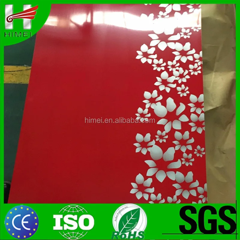 2017 Новый Стиль красный узор VCM/ПВХ, ламинированный стальной лист