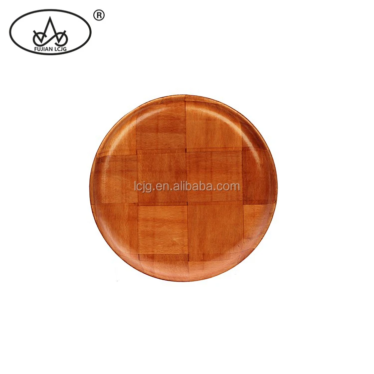 Food grade wholesale small round wooden woven plate frames