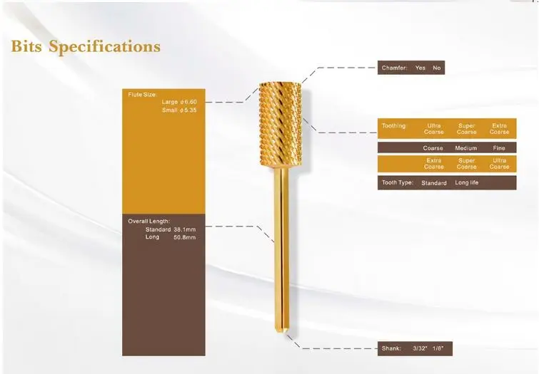 
New Arrival Tungsten steel Nail drill set Carbide Nail Drill Bits 