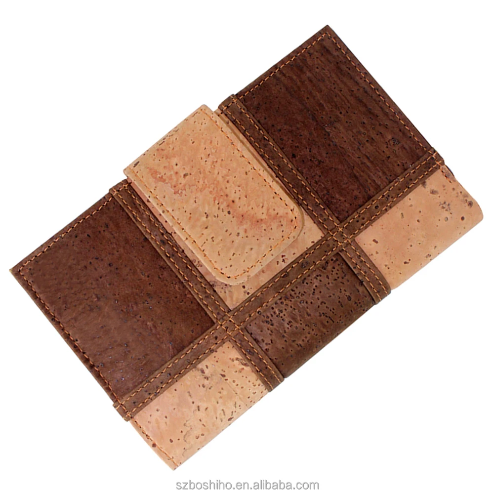 Boshiho wood lattice pattern cork wallet for vegan made of eco-friendly material wallet case for iphone x, for iphone 8,