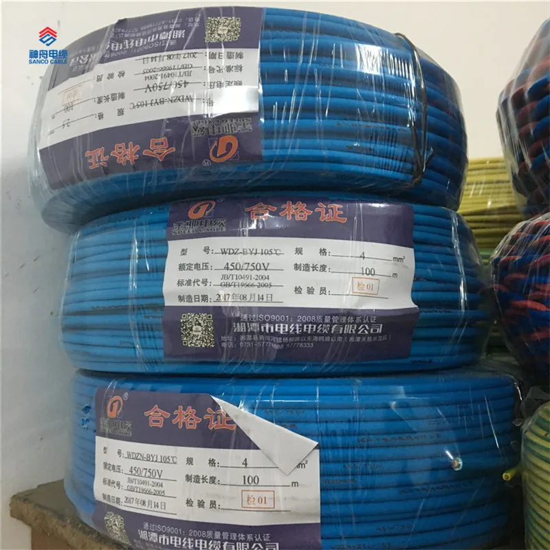 Производитель Китай 300 В 450 В 750 В 2 Core 2.5 кв. мм Электрический кабель размеры