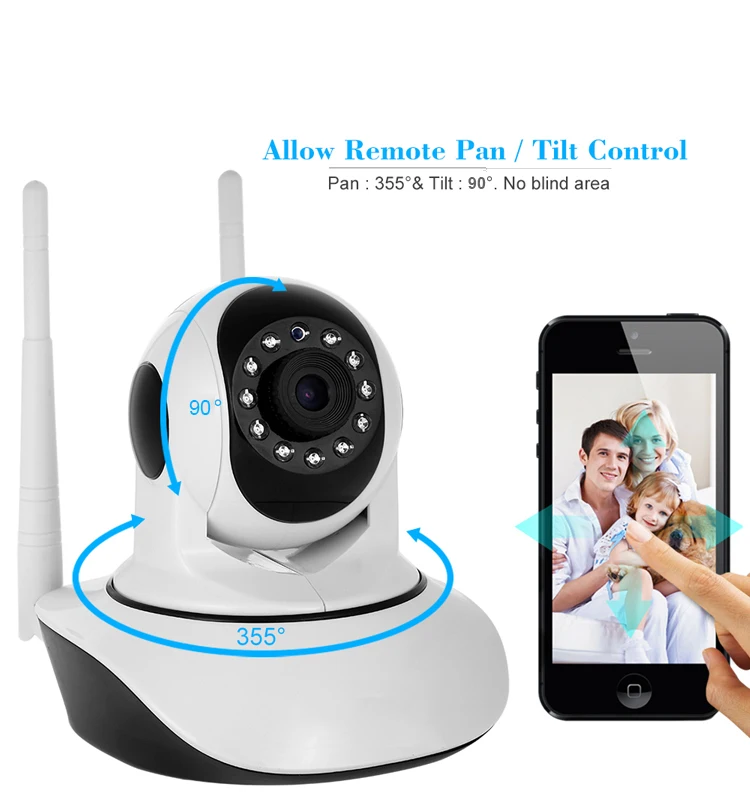 Поворот на 355 градусов: 90 градусов для использования в помещении низкая цена CCTV Wifi p2p uid IP-камера