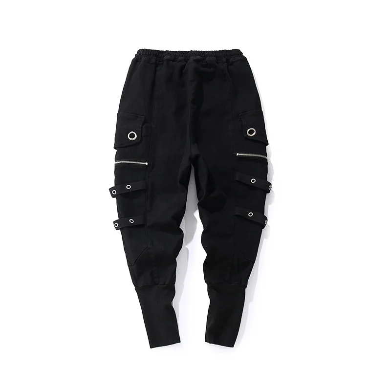 Custom Fashion Drawstring casual men high quality Joggers black Sweatpants Hip Hop Men streetwear casual Trousers Cross-pants