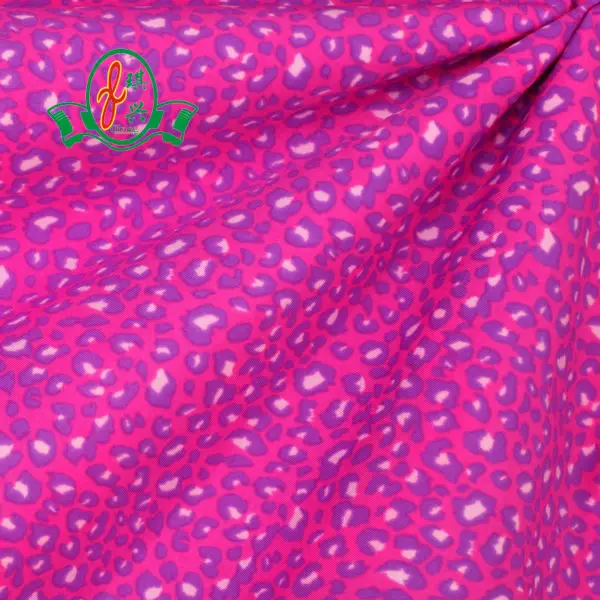 82 polyester 18 spandex digital Lycra pink leopard printed fabric for swimwear