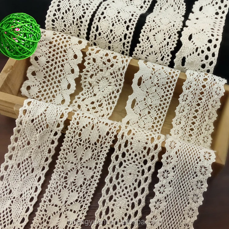 Wholesale cheap white cotton lace embroidery trim ribbon roll for garment accessories