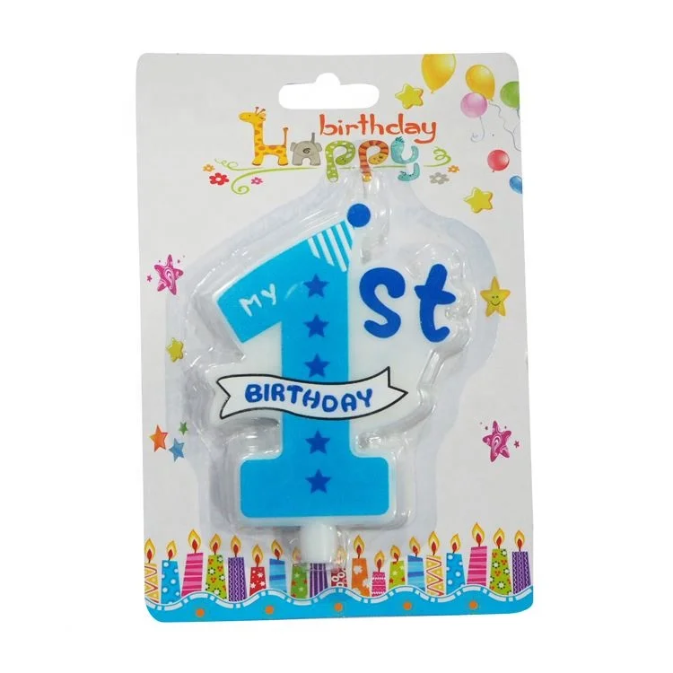 Number purple alphabet candles 1 birthday candle