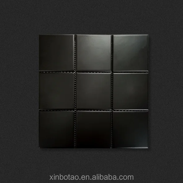 
Non slip matt black ceramic mosaic floor tile guangzhou tiles 97x97mm 