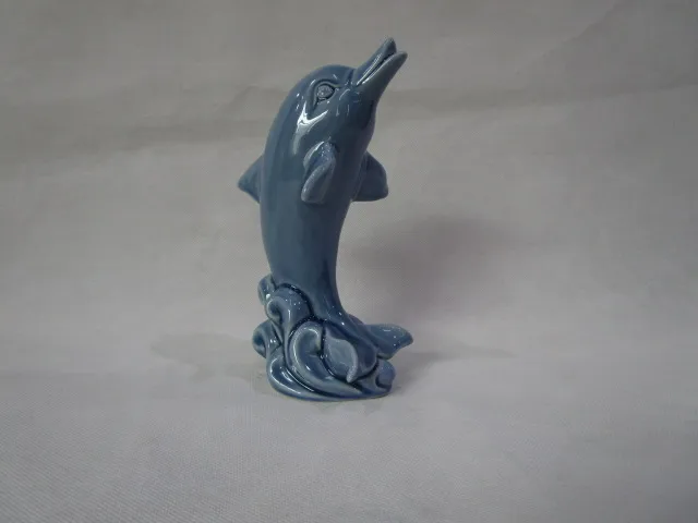 Ceramic Dolphin Figurine Miniature Hand Painted