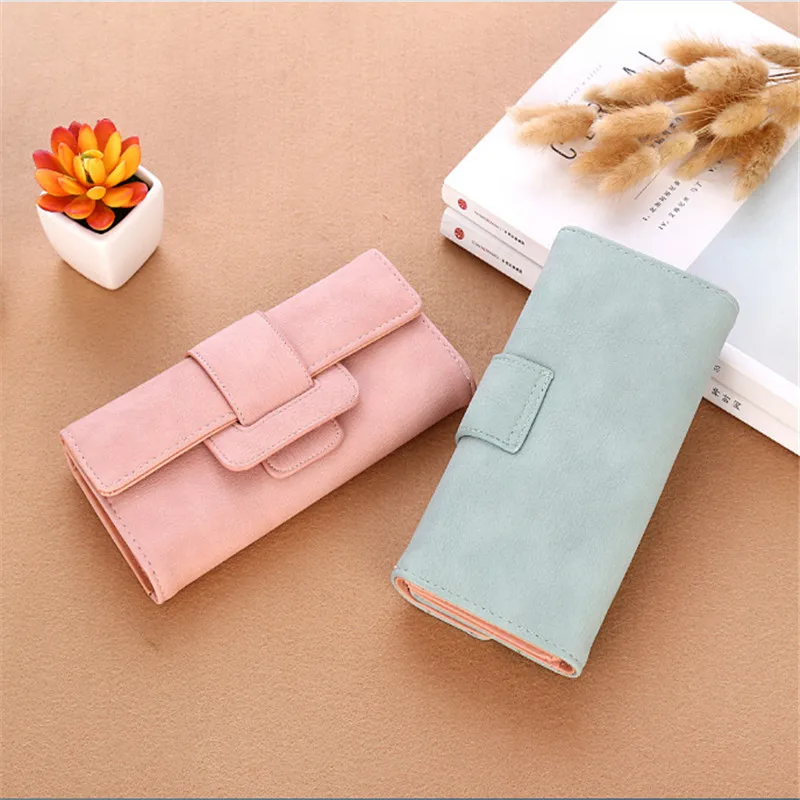 New Design Women Long Retro Fashion PU Leather Wallet
