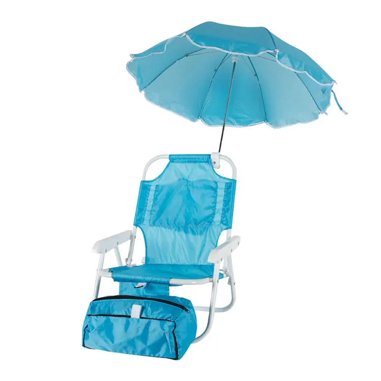 kis brazilian blue beach chair with sun umbrella canopy roof