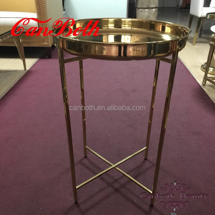 Cheap gold round salon tray trolley CB-H106