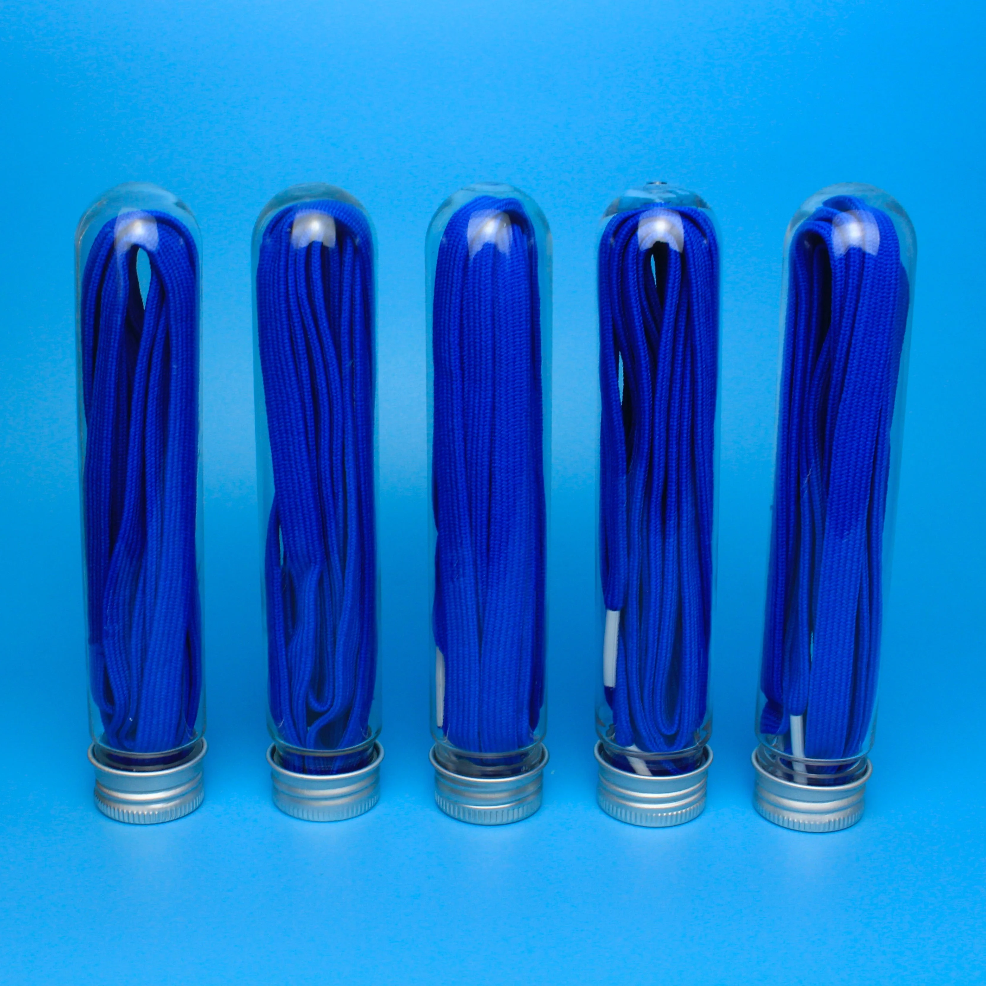 shoelace packaging  test tube with screw aluminum lid