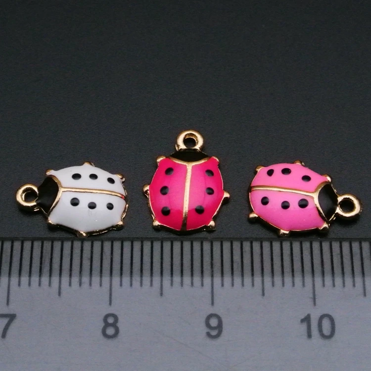 Fashion zinc alloy custom colorful enamel beatle charms pendants for jewelry making