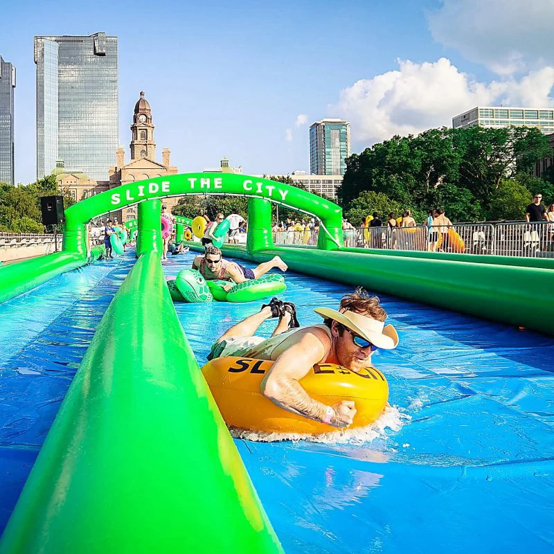 
Customized land fun inflatable water slide city for the city 