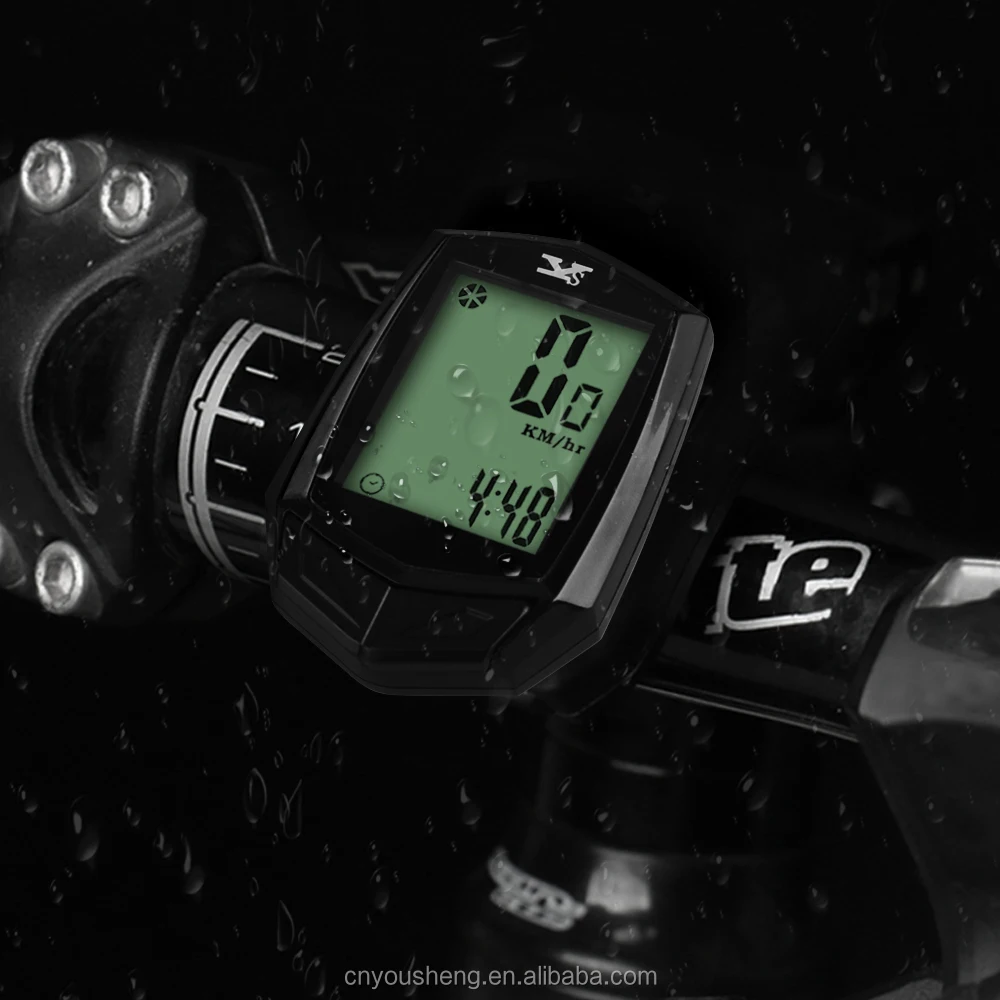 YS-858A Rainproof  bike computer with backlight wired bicycle computer