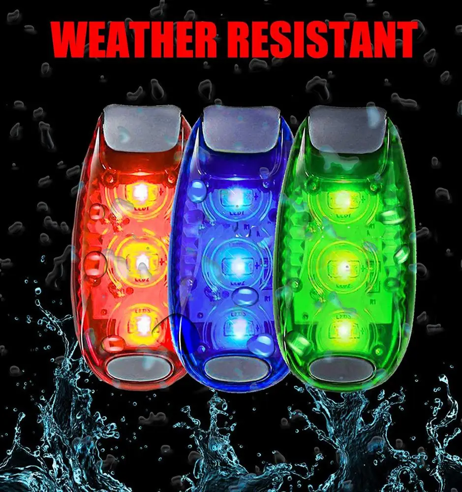 
LED Safety Light Strobe Lights for Daytime Running Walking Bicycle Bike Pet Runner Flashing Warning Clip on Small Reflective Set 