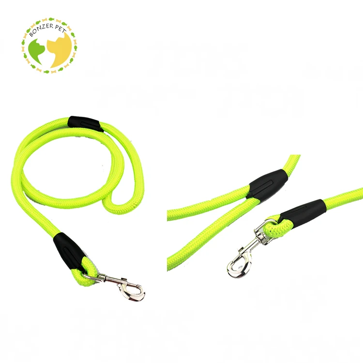 Colorful Nylon Braided Rope Metal Clips Dog Leash