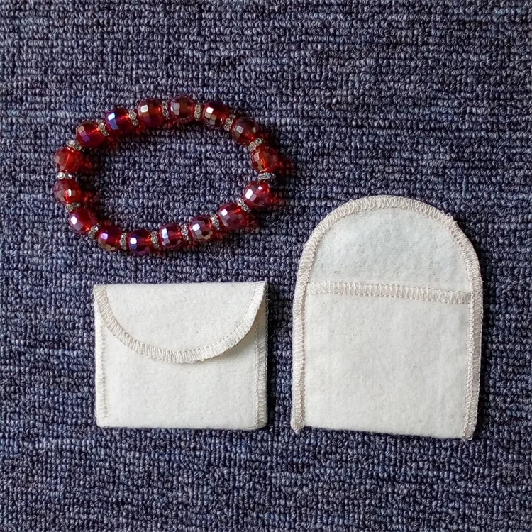 small brushed cotton flannel envelope flap jewelry pouch