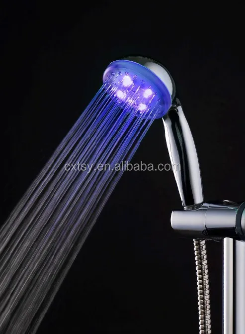 
ABS Chrome Plated Bathroom Shower 3 Colors LED Lights Change Shower Head 