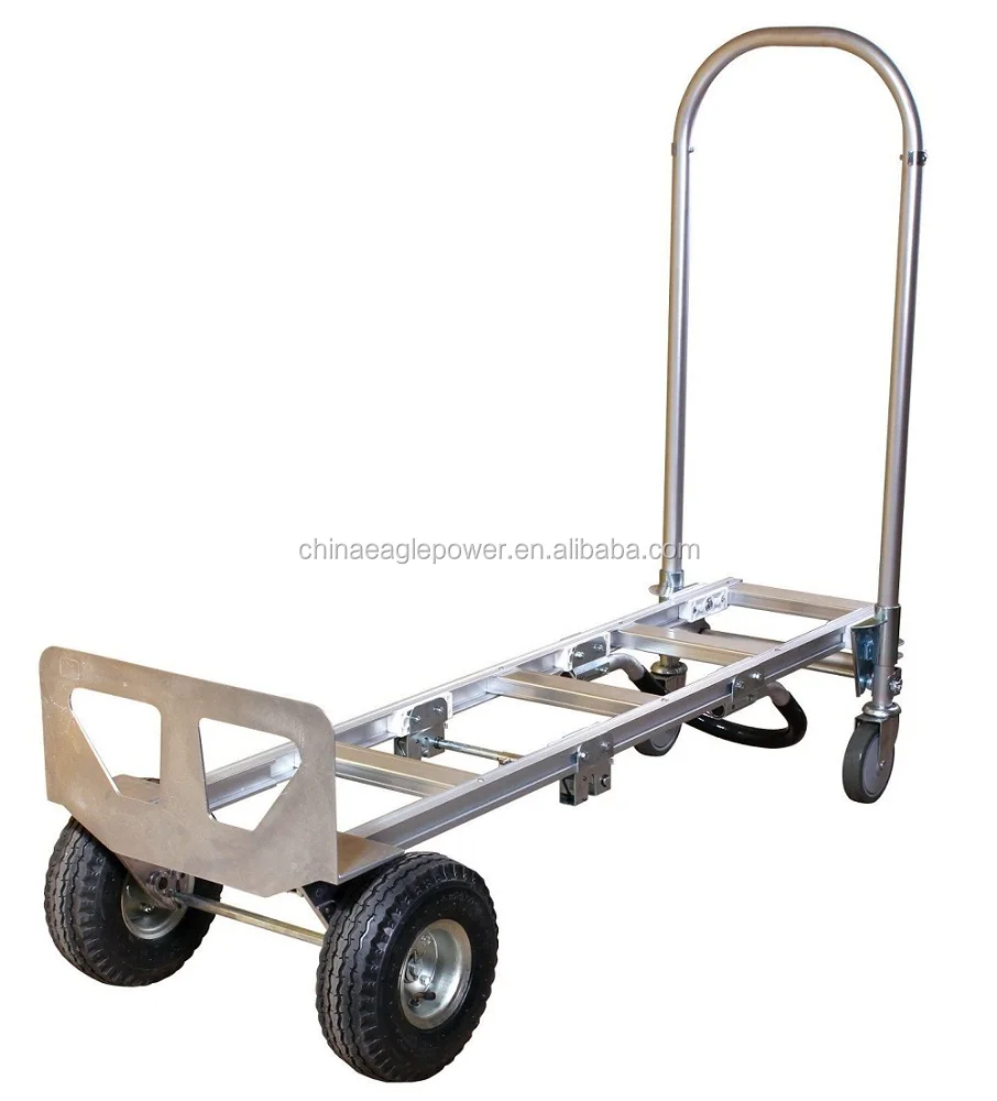 2 in 1 Foldable Aluminum hand truck with 4 wheel