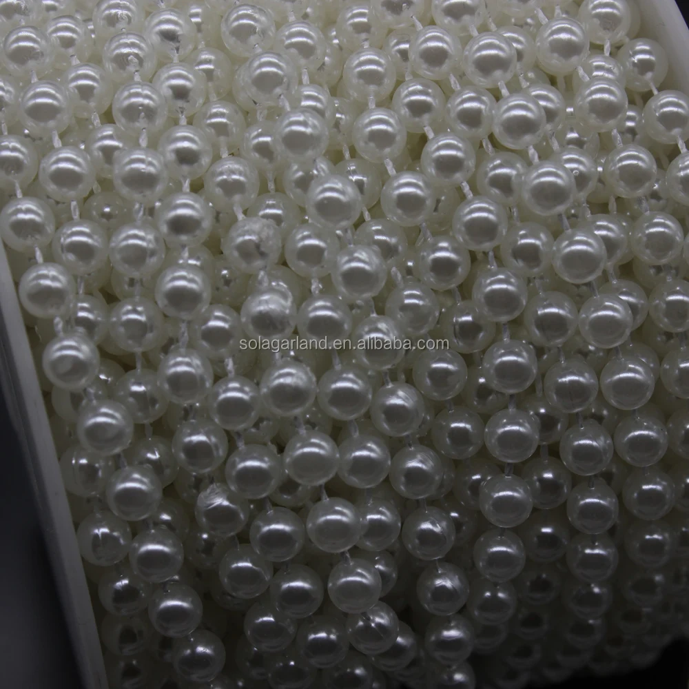 Hot Sale 8MM 10MM Round String Spools Chain Wire Pearl Garland for Christmas Tree