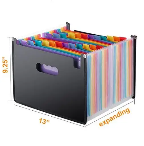 A4 Expanding Files Folders with 24 Pockets, Letter Size Portable Accordion Expandable File organizer