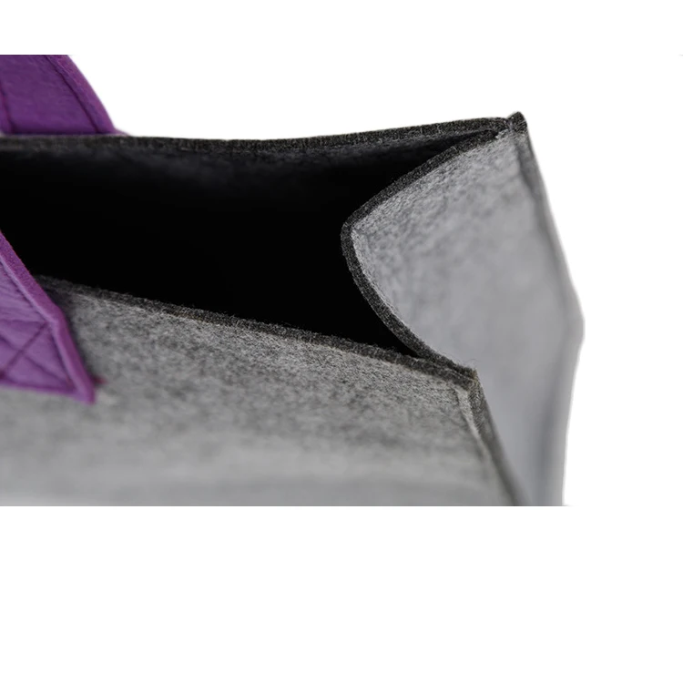 Eco-Friendly Grey Reusable Felt Grocery Shopping Handbag Tot Bag For Women Men