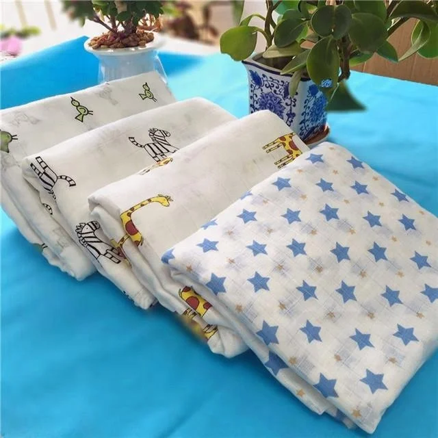 
100% cotton muslin double layers roll gauze fabric for baby swaddle blankets and clothes 