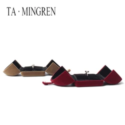 New Product Luxury Wedding Velvet Insert Jewelry Ring Case Box Customer Logo Necklace Box