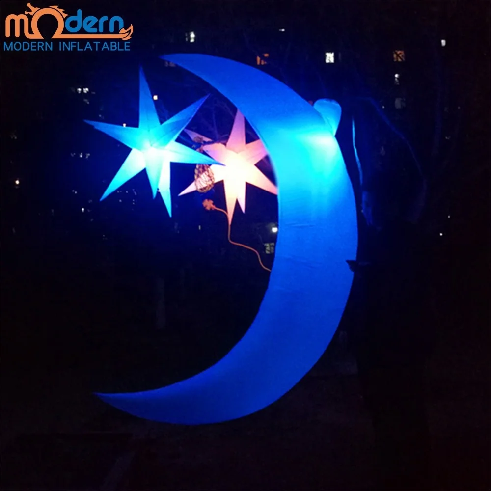 Muslin Holiday Ramadan Lighting Inflatable Moon Star Balloon