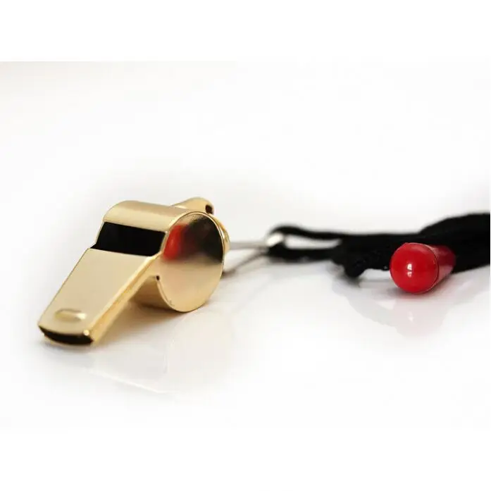 Stainless Metal Whistle Referee Coaches Whistles With Adjustable & Removable Lanyard