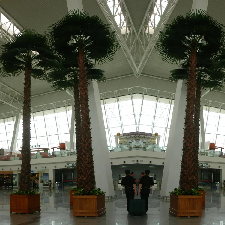 anti-UV Eco-friendly manufacturer indoor outdoor tropical big fan artificial washington palm tree