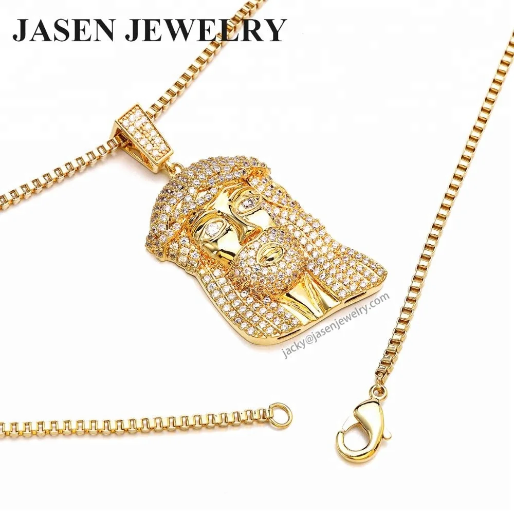 18K Gold Plated 925 Sterling Silver hip hop jewelry Jesus Pendent
