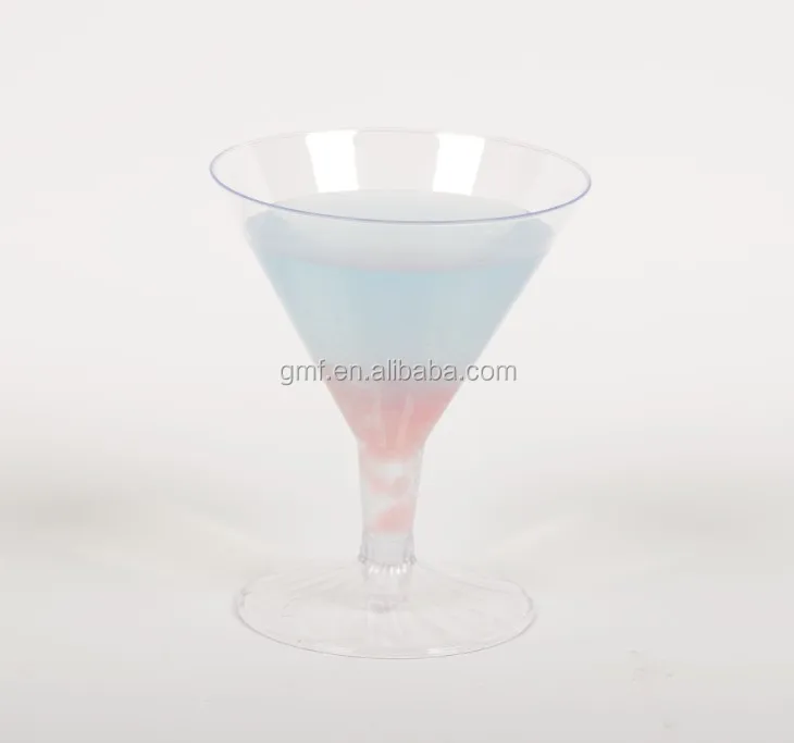 disposable ps plastic color 2oz mini cocktail glass cup crystal glassware