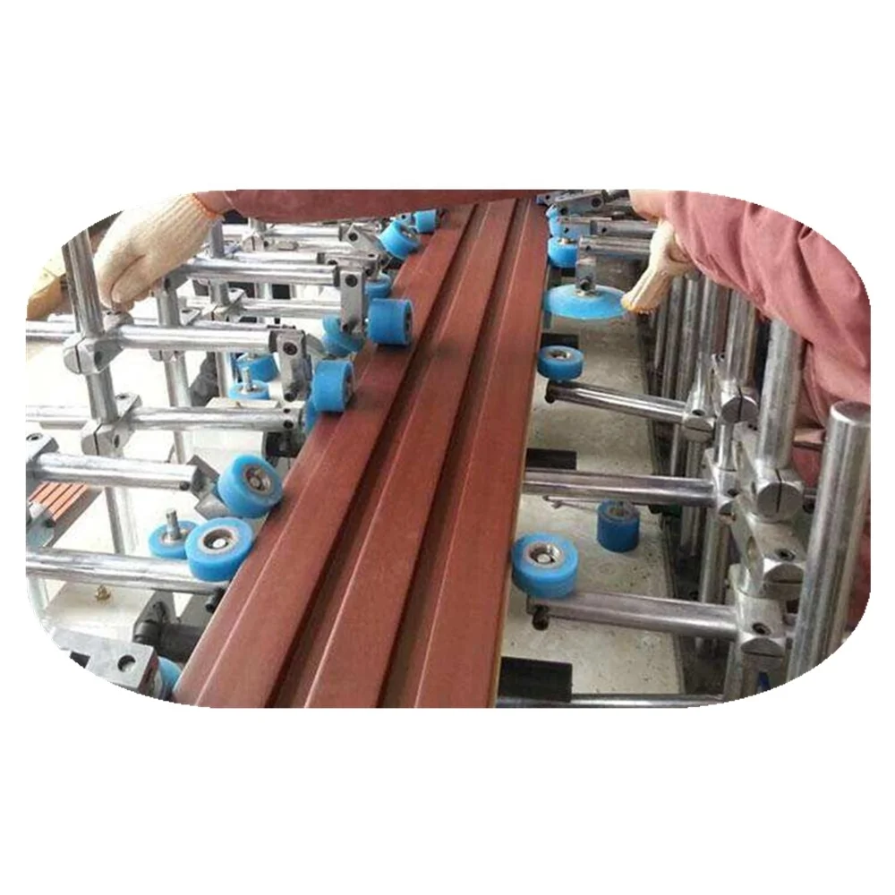 PUR hot melt glue profile wrapping machine with fast changing rollers