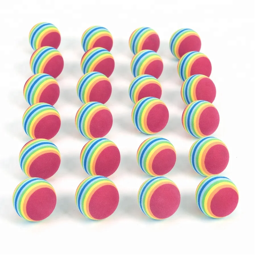 Amazon Best Seller EVA Foam Rainbow Color Cat Ball Toy eva foam stresstoy balls dog cat pet plush ball toys
