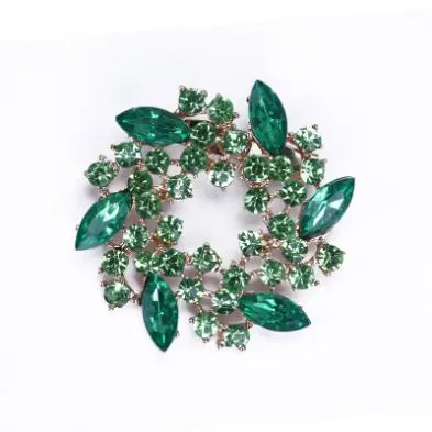 Classic Fashion Europe Style High Quality Rhinestone Alloy Flower Jewelry Brooch For Saree Clothing