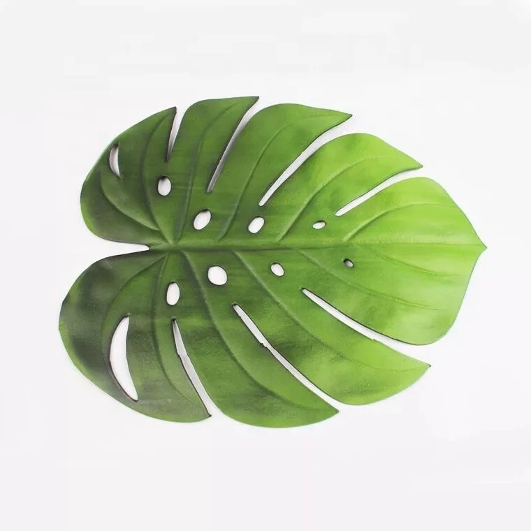 Hot selling new style wholesale artificial Plant Tropical Palm eva leaf placemat