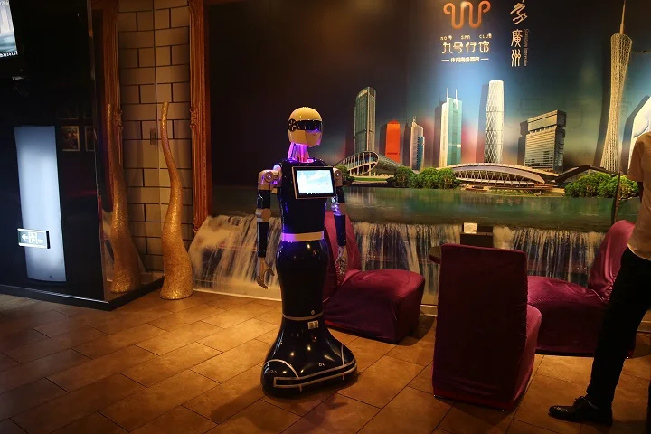 Aobo  brand  intelligent welcome human  Interactive   Autonomous greet reception robot