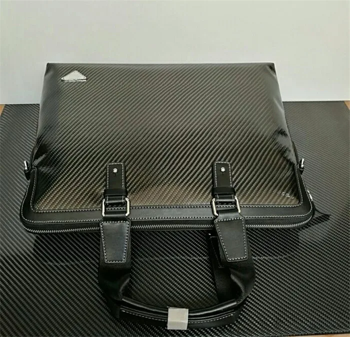Boshiho Custom Design High Quality Carbon Fiber Leather Bag Portfolio Handbags