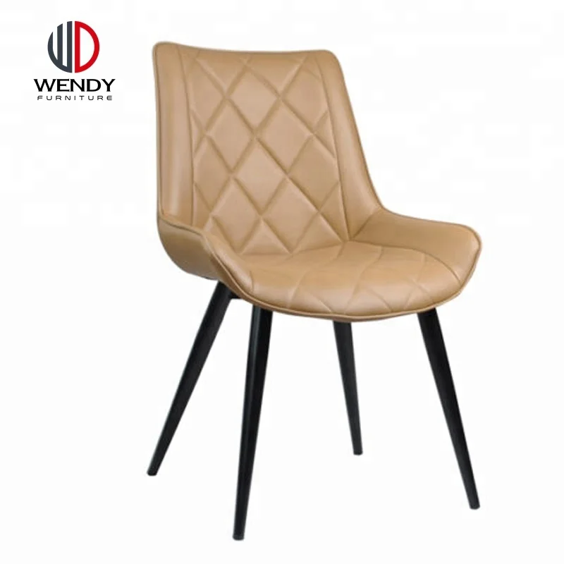 popular design hotsale pu leather dining chair with metal legs