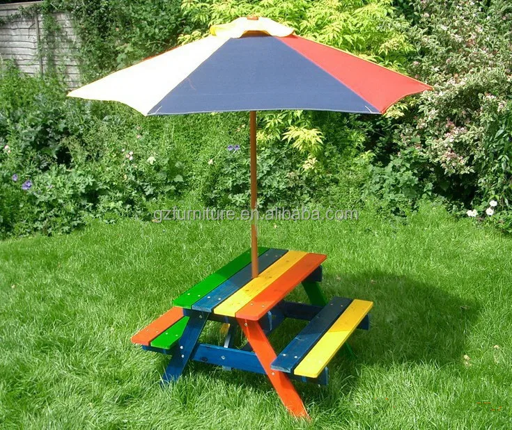 
kids plastic picnic tables with umbrella 
