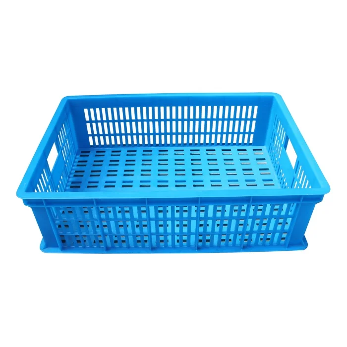 QS Supermarket Plastic Mesh Basket Vented Storage Basket Light Plastic Crates For Fruit and Vegetables