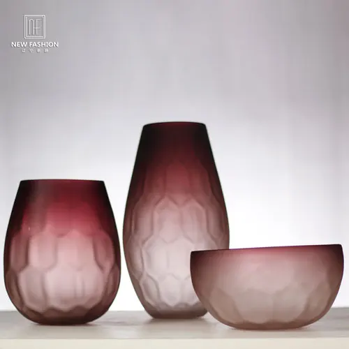 
 Стеклянная ваза, высокая стеклянная ваза, выдувная уличная художественная стеклянная ваза  