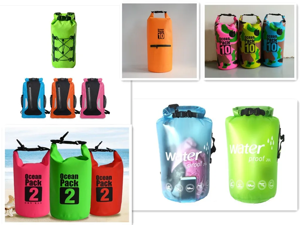 Camouflage Waterproof Dry Bags Floating Compression Stuff Camo Sacks Gear Backpacks for Kayaking Camping