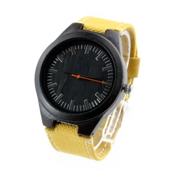 2021 Wood with yellow Canvas Boys Fancy Watches Younger Watch Basic Watch